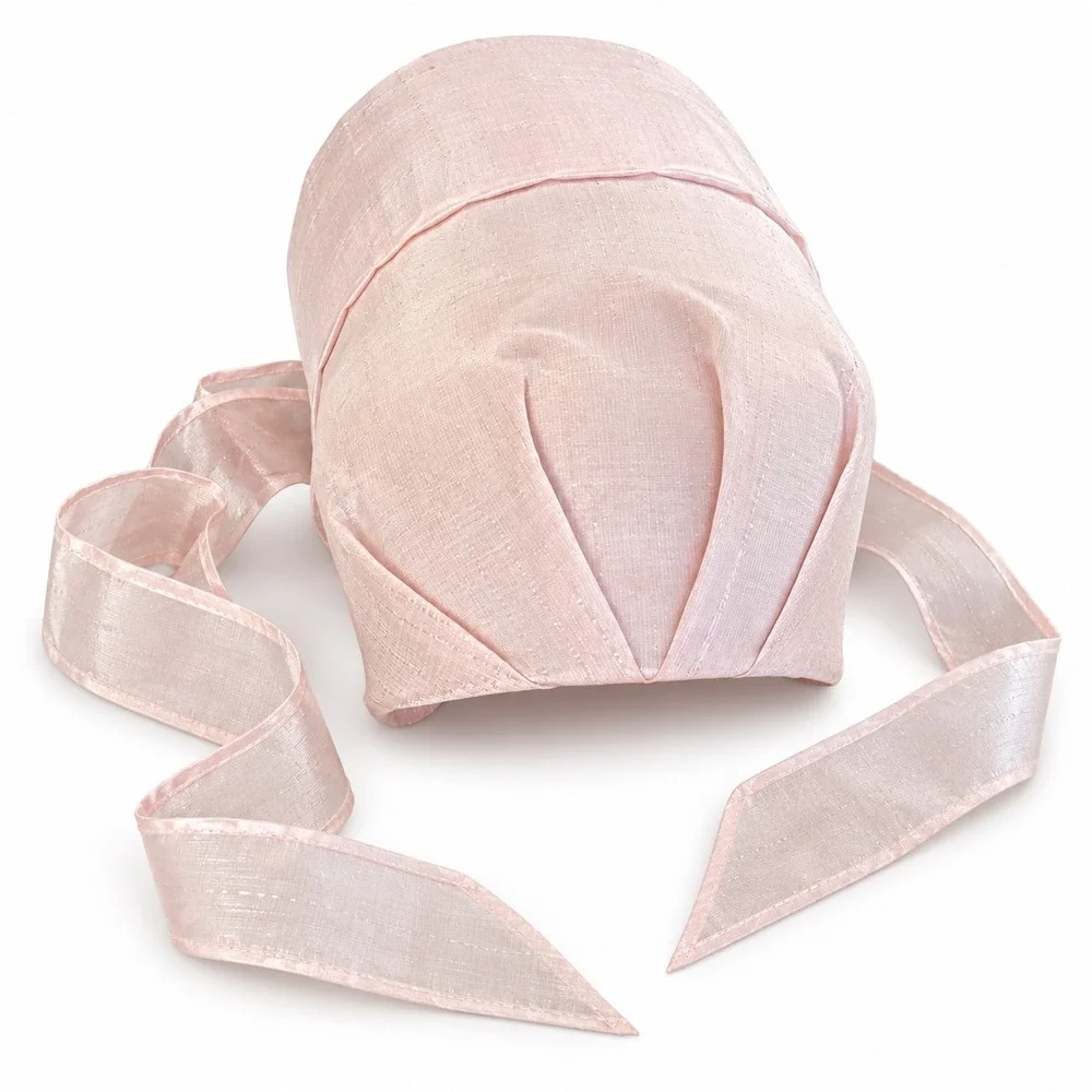 Child's Bonnet Faux Silk OS Pink Good Regencycore Aesthetic Cottagecore Vintage